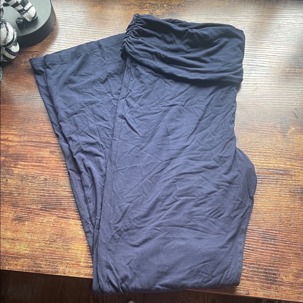 Navy Blue Wide-Leg fold over pants